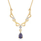 Colier din Argint 925 Placat cu Aur ( 3.64 grame ) cu Iolit și Topaz Alb 0.73 Carate