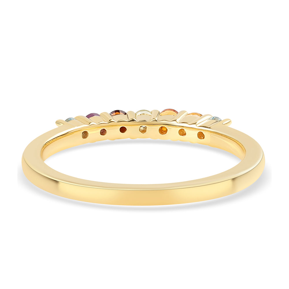 Inel din Argint 925 Placat cu Aur ( 1.81 grame ) cu Ametist African și Citrin 0.29 Carate 2 