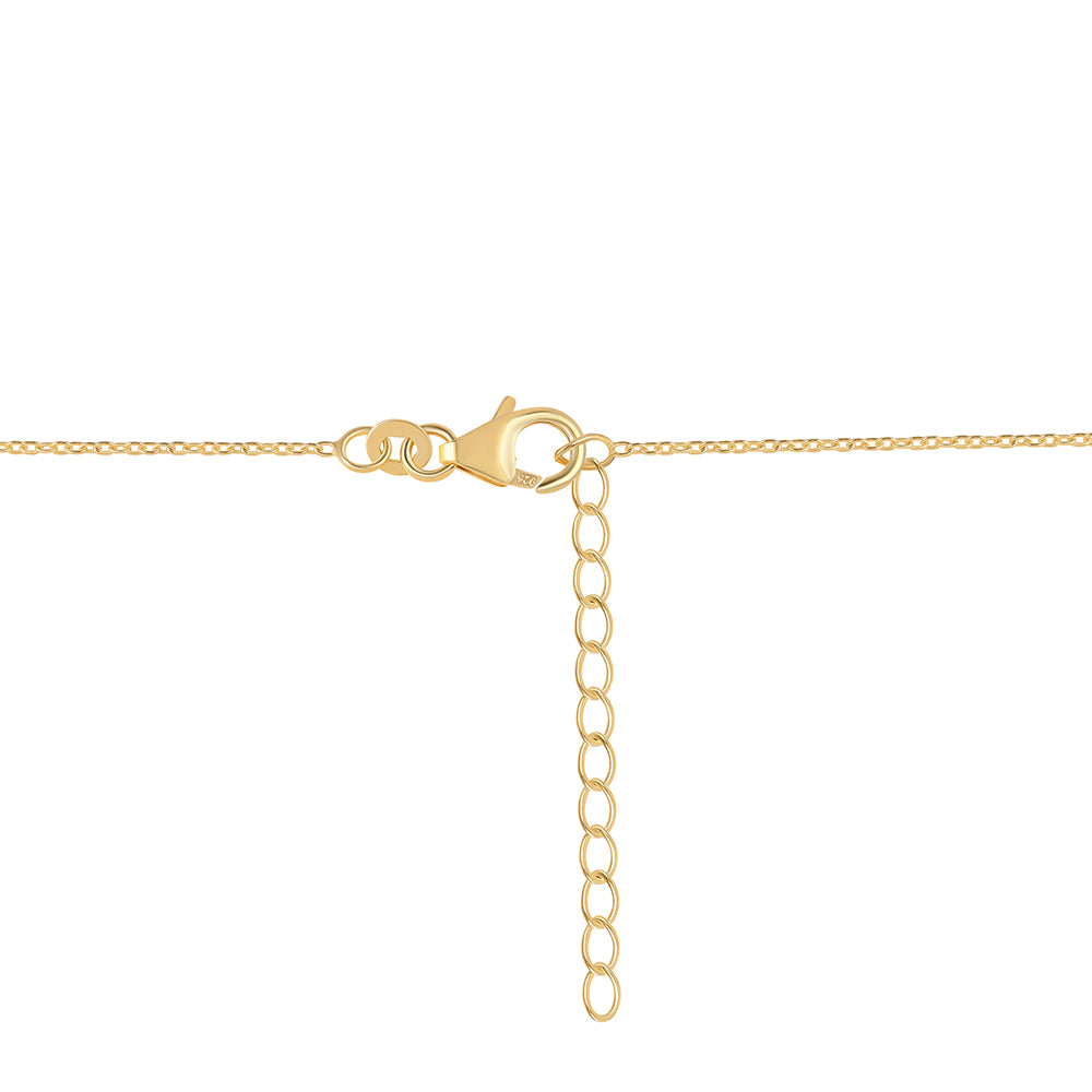 Colier din Argint 925 Placat cu Aur ( 2.84 grame ) cu Granat Roșu și Peridot 0.88 Carate 4 