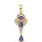 Pandantiv din Argint 925 Placat cu Aur ( 1.79 grame ) cu Iolit și Topaz Alb 1.02 Carate