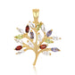Pandantiv din Argint 925 Placat cu Aur ( 2.4 grame ) cu Peridot și Granat Roșu 1.77 Carate