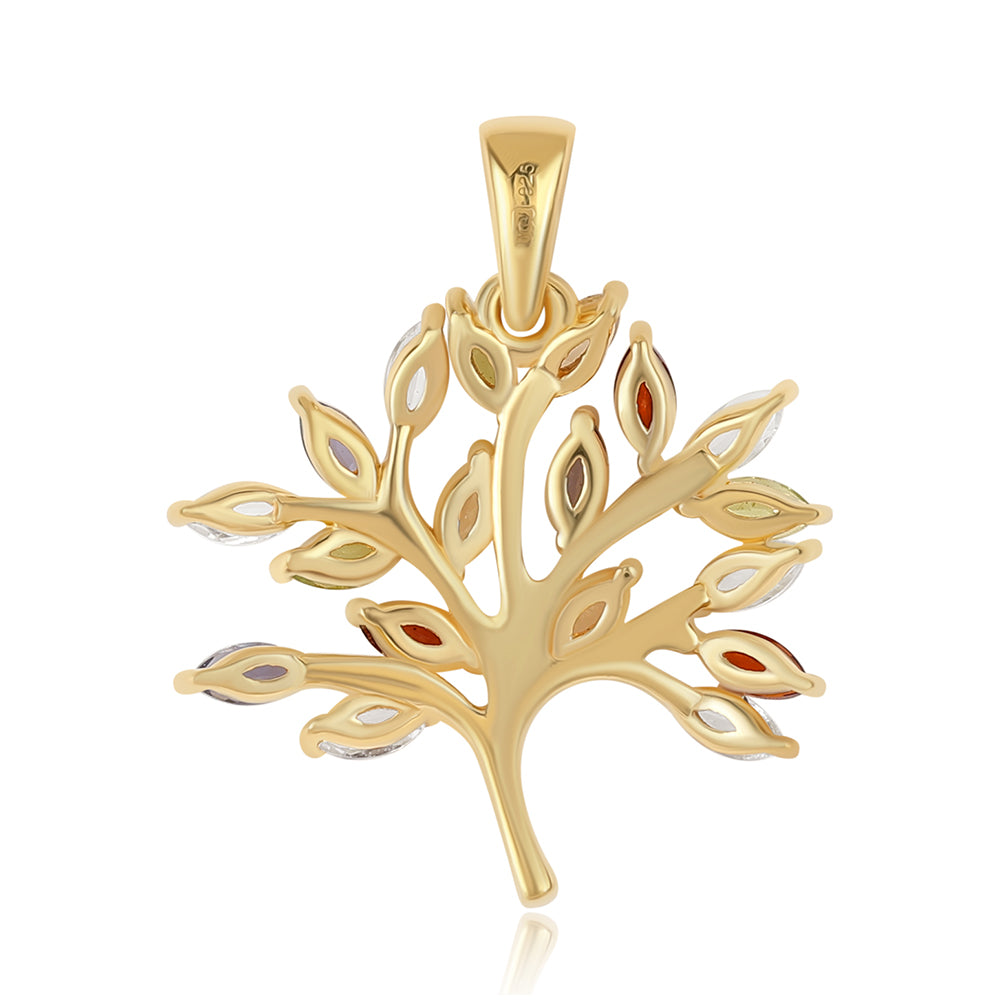 Pandantiv din Argint 925 Placat cu Aur ( 2.4 grame ) cu Peridot și Granat Roșu 1.77 Carate 2 