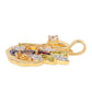 Pandantiv din Argint 925 Placat cu Aur ( 3.58 grame ) cu Peridot și Citrin 1.84 Carate