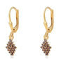 Cercei din Argint 925 Placat cu Aur ( 1.37 grame ) cu Diamant Roșu 0.37 Carate