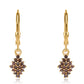 Cercei din Argint 925 Placat cu Aur ( 1.37 grame ) cu Diamant Roșu 0.37 Carate