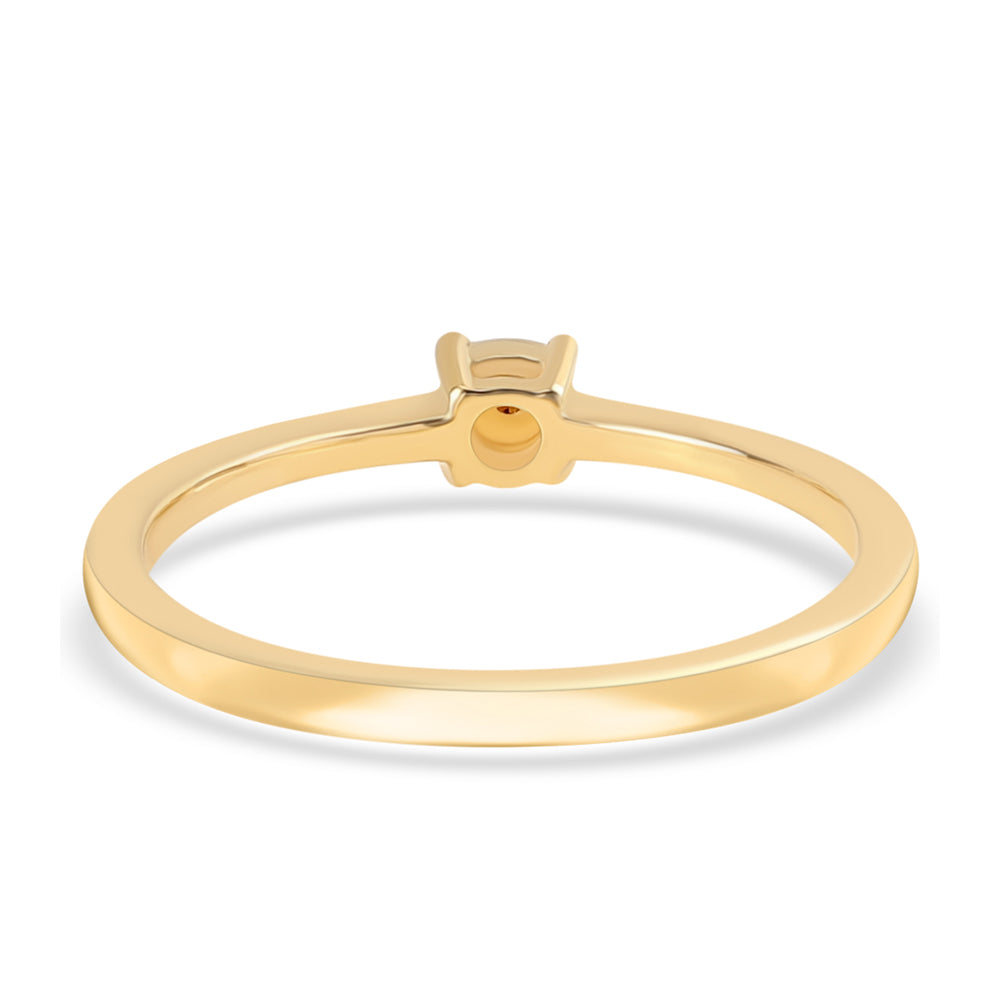 Inel din Argint 925 Placat cu Aur ( 1.85 grame ) cu Diamant Roșu 0.01 Carate 3 