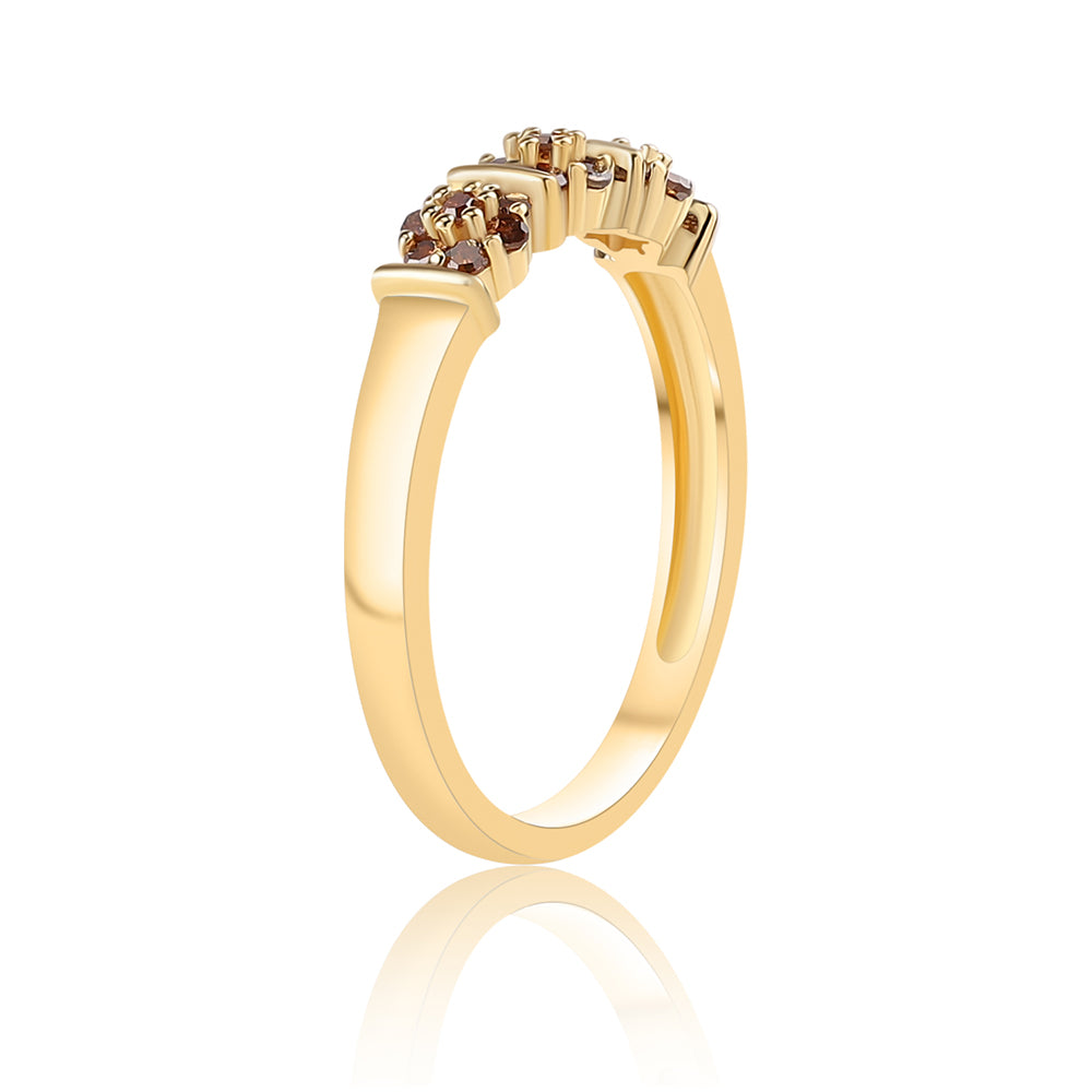 Inel din Argint 925 Placat cu Aur ( 2.54 grame ) cu Diamant Roșu 0.27 Carate 5 