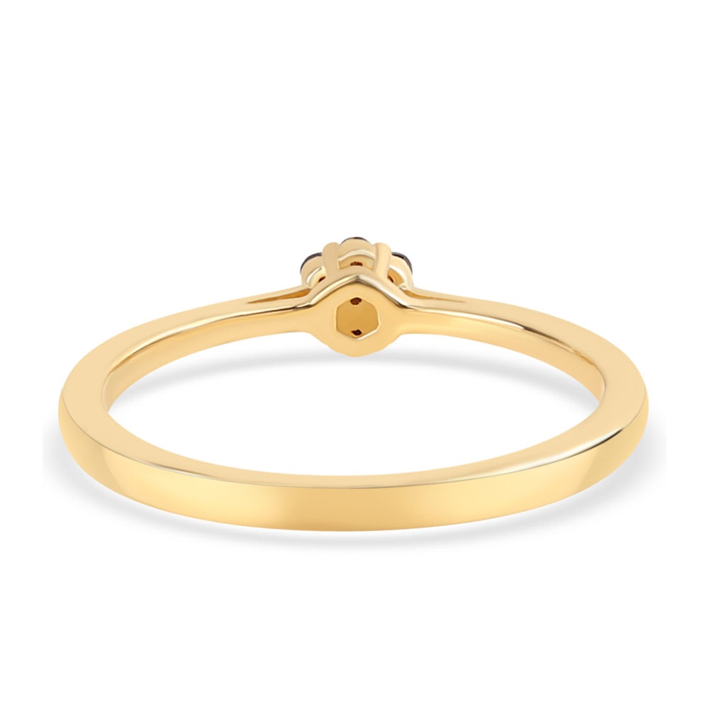 Inel din Argint 925 Placat cu Aur ( 1.7 grame ) cu Diamant Roșu 0.09 Carate