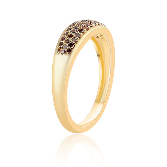 Inel din Argint 925 Placat cu Aur ( 2.41 grame ) cu Diamant Roșu 0.33 Carate