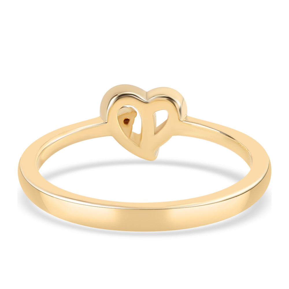 Inel din Argint 925 Placat cu Aur ( 2.33 grame ) cu Diamant Roșu și Diamant Alb 0.02 Carate 3 