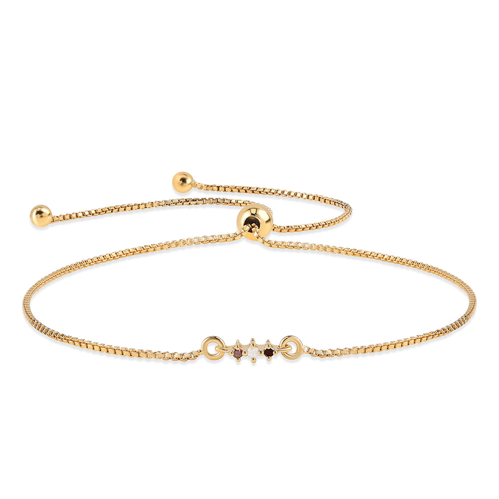 Brățară din Argint 925 Placat cu Aur ( 1.7 grame ) cu Diamant Roșu și Diamant Alb 0.04 Carate 4 