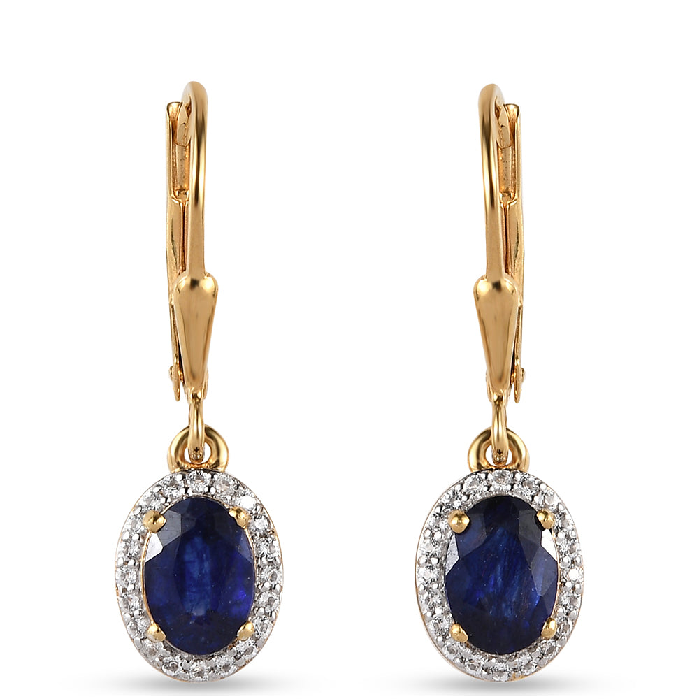 Set din Argint 925 Placat cu Aur ( 6.09 grame ) cu Rubin Thailandez și Smarald Brazilian 6.75 Carate ( Cercei )