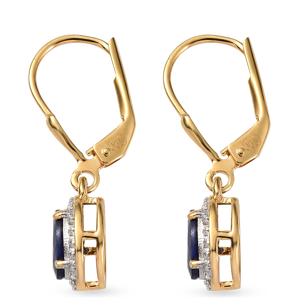 Set din Argint 925 Placat cu Aur ( 6.09 grame ) cu Rubin Thailandez și Smarald Brazilian 6.75 Carate ( Cercei )