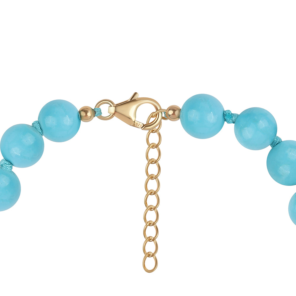 Set din Argint 925 Placat cu Aur ( 1.72 grame ) cu Turcoaz ”Frumoasa Adormită” 270.94 Carate ( Colier+Brățară ) 3 