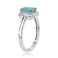 Inel din Argint 925 ( 1.9 grame ) cu Grandidierit și Topaz Alb 1.56 Carate
