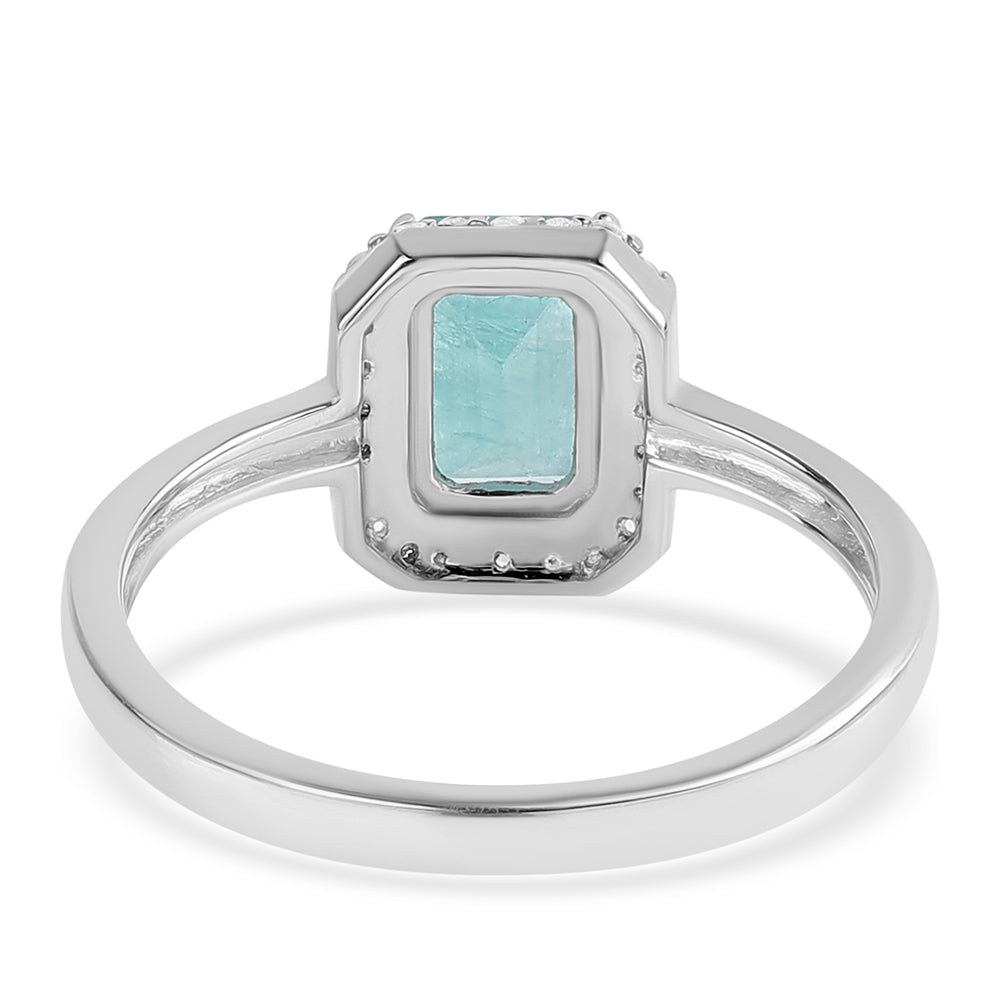 Inel din Argint 925 ( 1.9 grame ) cu Grandidierit și Topaz Alb 1.56 Carate