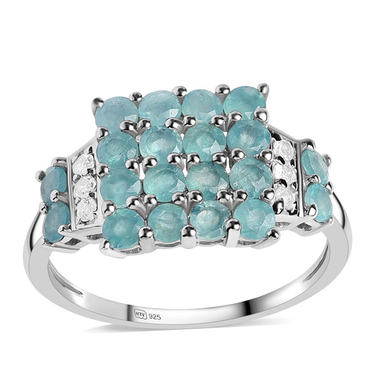 Inel din Argint 925 ( 2.31 grame ) cu Grandidierit și Topaz Alb 1.56 Carate