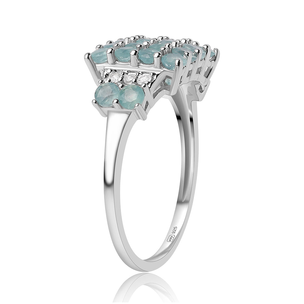 Inel din Argint 925 ( 2.31 grame ) cu Grandidierit și Topaz Alb 1.56 Carate