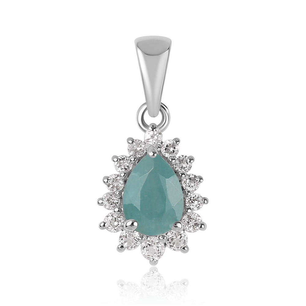Pandantiv din Argint 925 ( 0.72 grame ) cu Grandidierit și Topaz Alb 1.16 Carate 1 