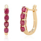 Cercei din Argint 925 Placat cu Aur ( 2.63 grame ) cu Rubin Mozambic 2.65 Carate