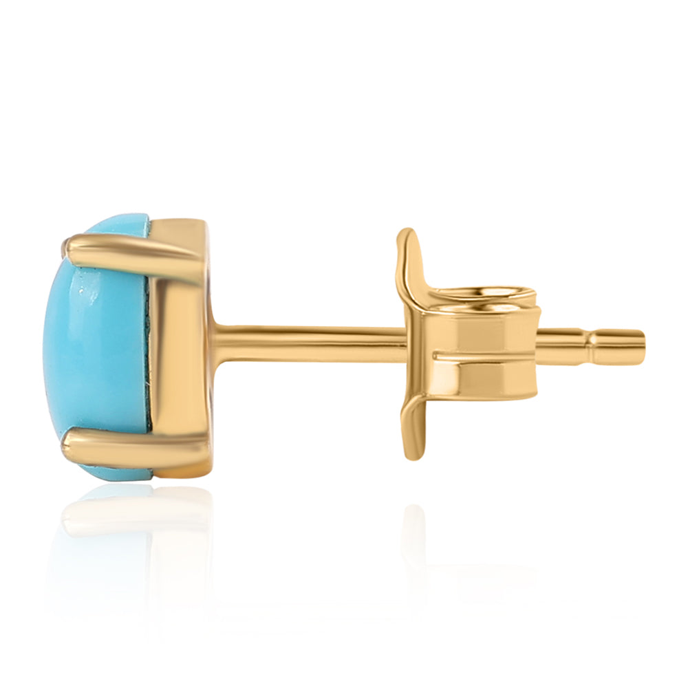 Cercei din Argint 925 Placat cu Aur ( 0.8 grame ) cu Turcoaz ”Frumoasa Adormită” 1.08 Carate 3 