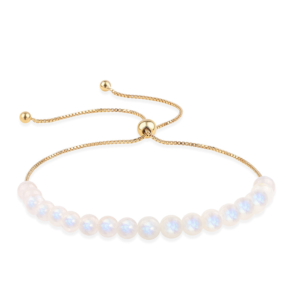 Brățară din Argint 925 Placat cu Aur ( 1.28 grame ) cu Piatra Lunii Curcubeu 31.67 Carate 1 