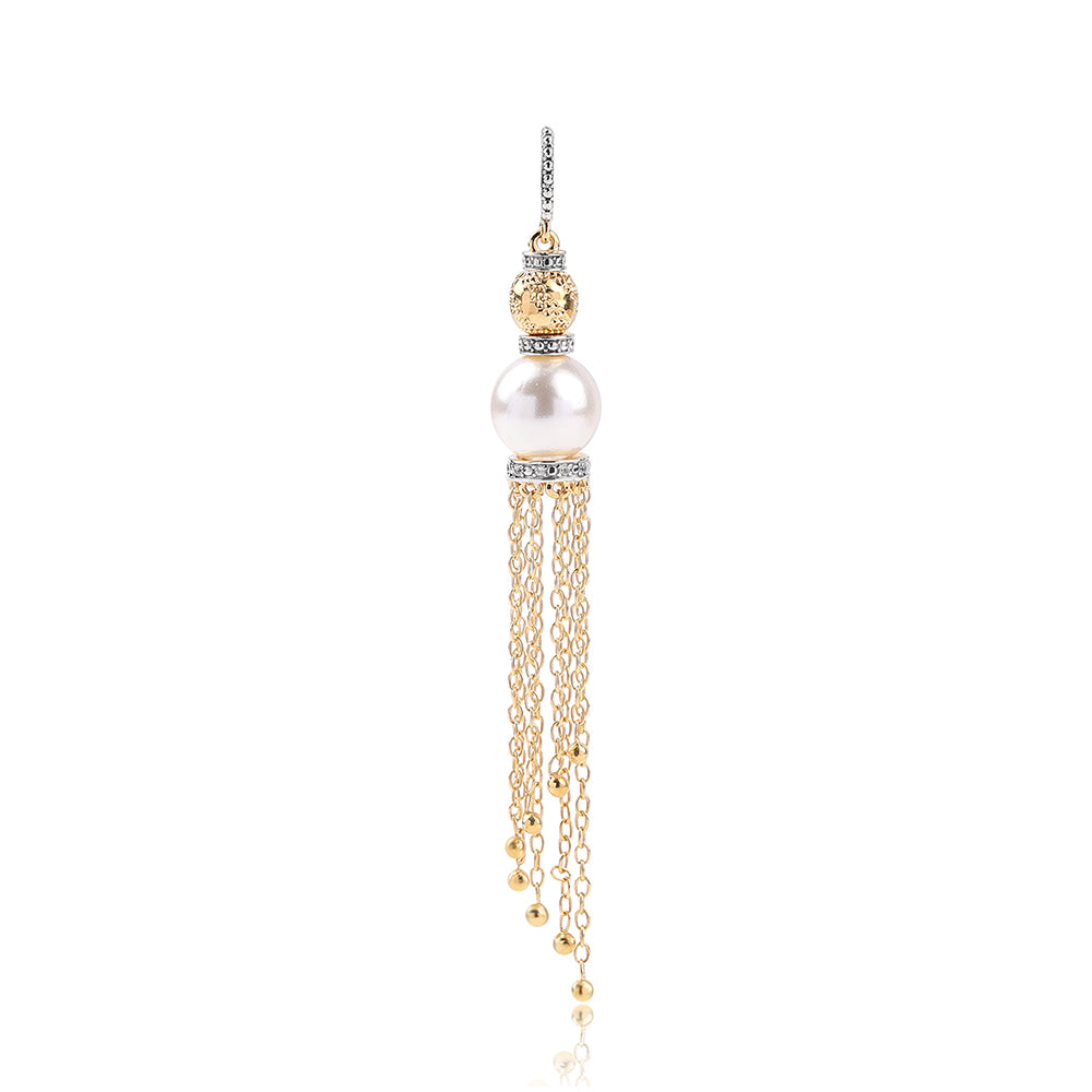 Pandantiv din Argint 925 Placat cu Aur ( 2.55 grame ) cu Perlă de Apă Dulce Albă și Topaz Alb 7.47 Carate 1 