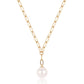 Colier din Argint 925 Placat cu Aur ( 6.07 grame ) cu Perlă de Apă Dulce Albă 7.09 Carate