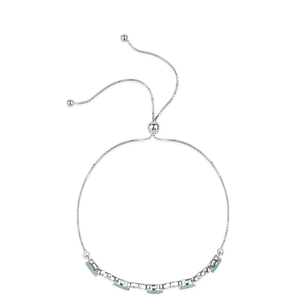 Brățară din Argint 925 ( 3.45 grame ) cu Grandidierit și Topaz Alb 1.39 Carate 2 