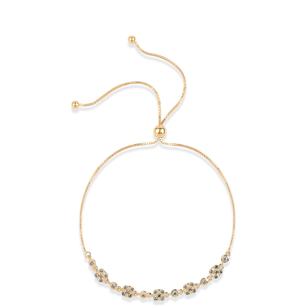 Brățară din Argint 925 Placat cu Aur ( 3.25 grame ) cu Diamant Albastru 0.31 Carate 1 