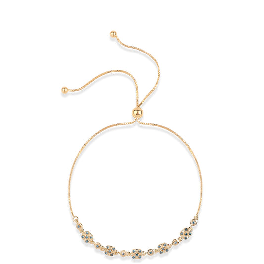 Brățară din Argint 925 Placat cu Aur ( 3.25 grame ) cu Diamant Albastru 0.31 Carate