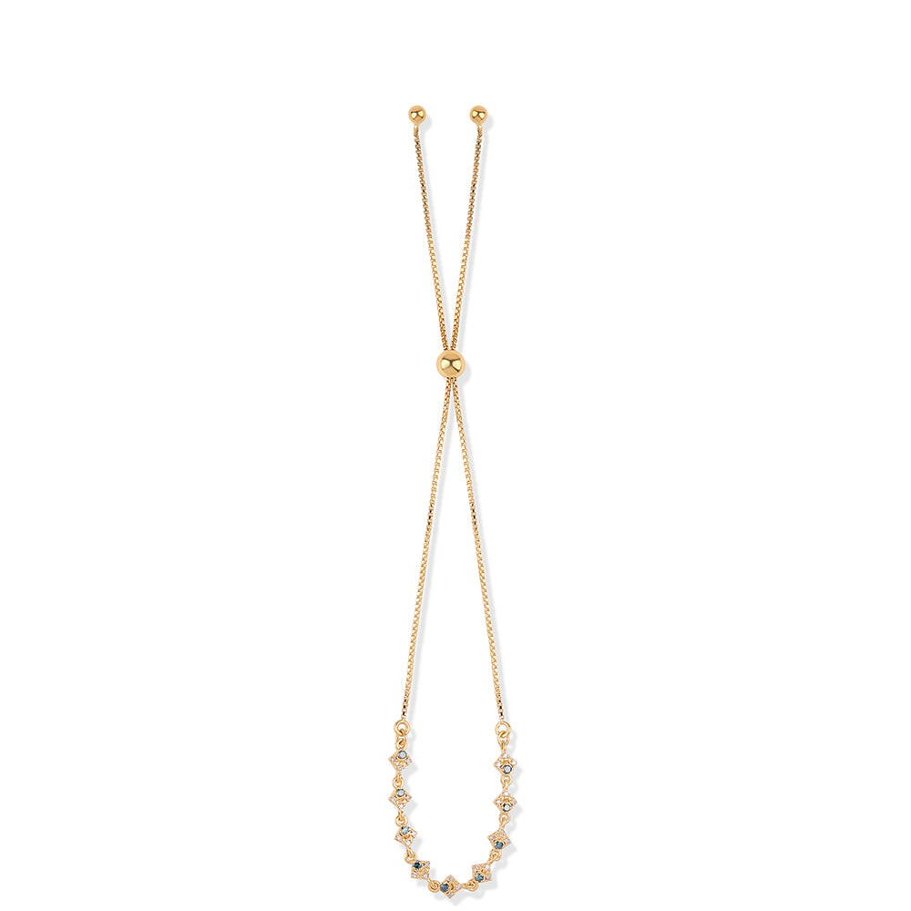 Brățară din Argint 925 Placat cu Aur ( 2.66 grame ) cu Diamant Albastru și Diamant Alb 0.26 Carate