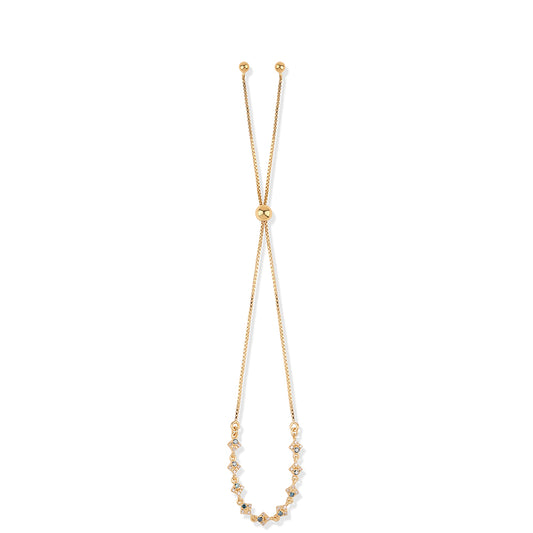 Brățară din Argint 925 Placat cu Aur ( 2.66 grame ) cu Diamant Albastru și Diamant Alb 0.26 Carate