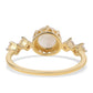 Inel din Argint 925 Placat cu Aur ( 1.87 grame ) cu Piatra Lunii Curcubeu Clasa ”AA” și Topaz Alb 2.7 Carate