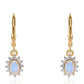 Cercei din Argint 925 Placat cu Aur ( 1.73 grame ) cu Piatra Lunii Curcubeu Clasa ”AA” și Topaz Alb 2.6 Carate