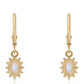 Cercei din Argint 925 Placat cu Aur ( 1.73 grame ) cu Piatra Lunii Curcubeu Clasa ”AA” și Topaz Alb 2.6 Carate