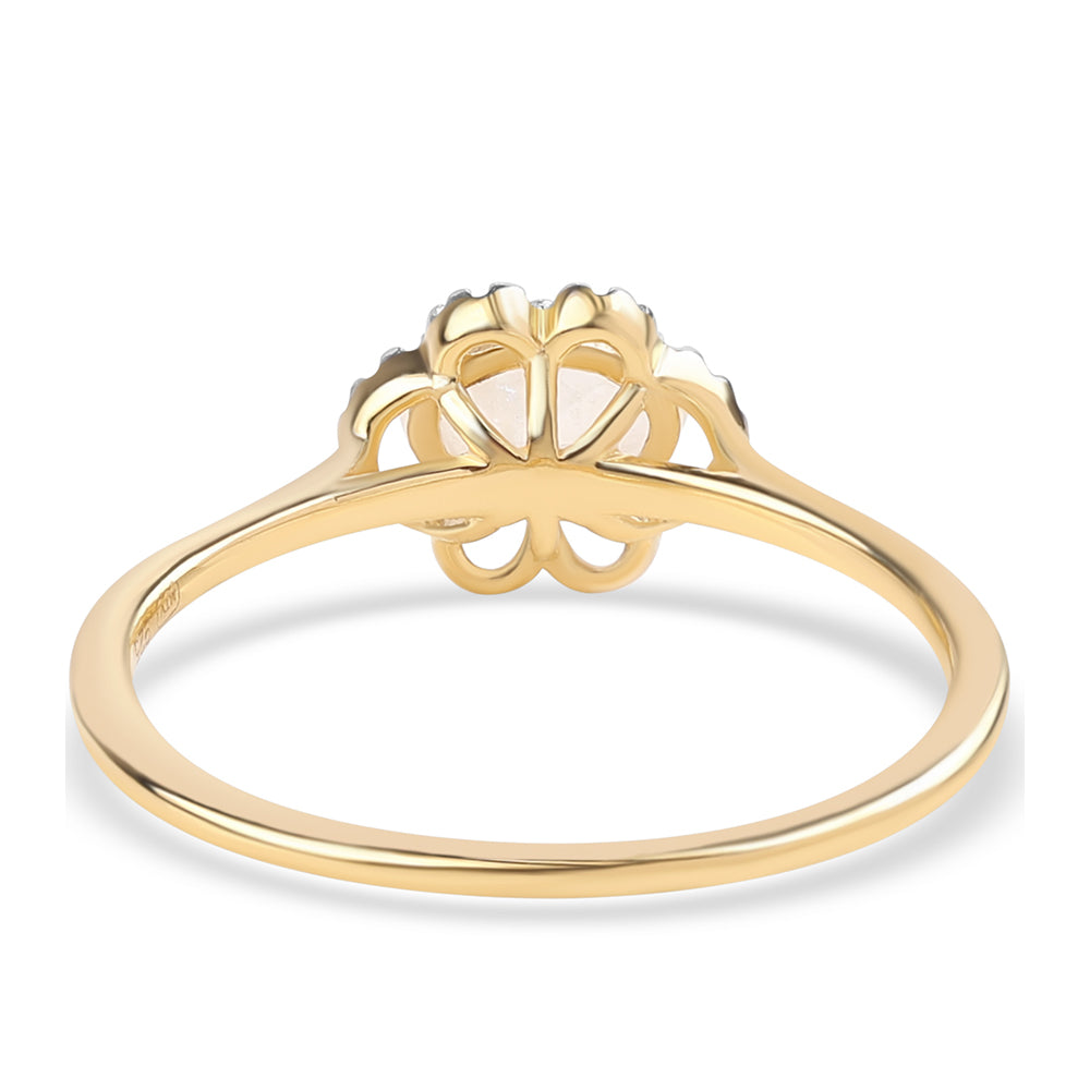 Inel din Argint 925 Placat cu Aur ( 1.59 grame ) cu Piatra Lunii Curcubeu Clasa ”AA” 0.79 Carate