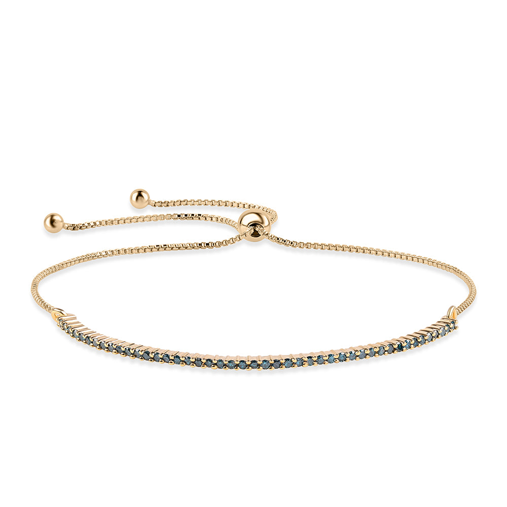 Brățară din Argint 925 Placat cu Aur ( 2.88 grame ) cu Diamant Albastru 0.45 Carate