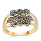 Inel din Argint 925 Placat cu Aur ( 2.42 grame ) cu Diamant Albastru 0.66 Carate