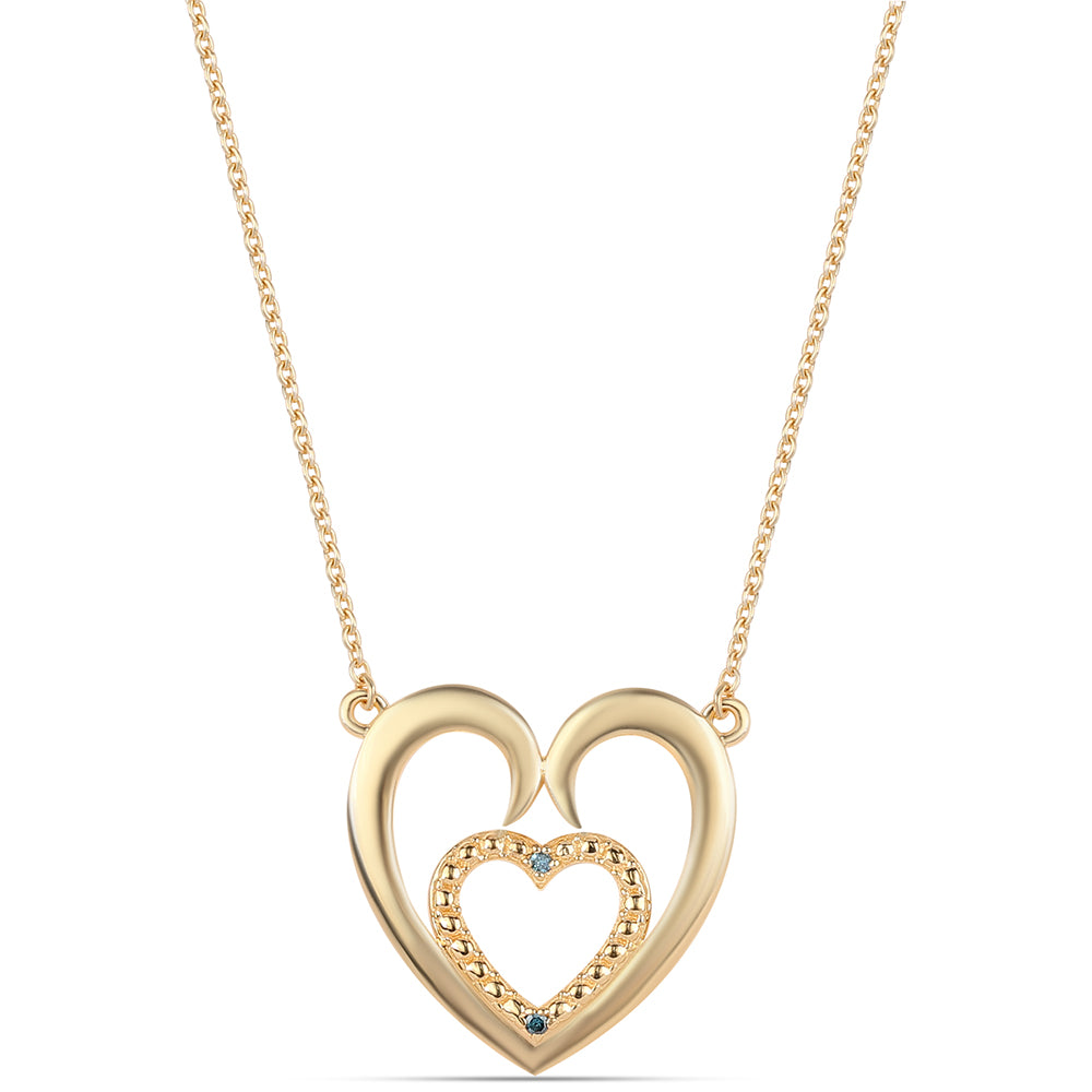 Colier din Argint 925 Placat cu Aur ( 3.7 grame ) cu Diamant Albastru 0.02 Carate