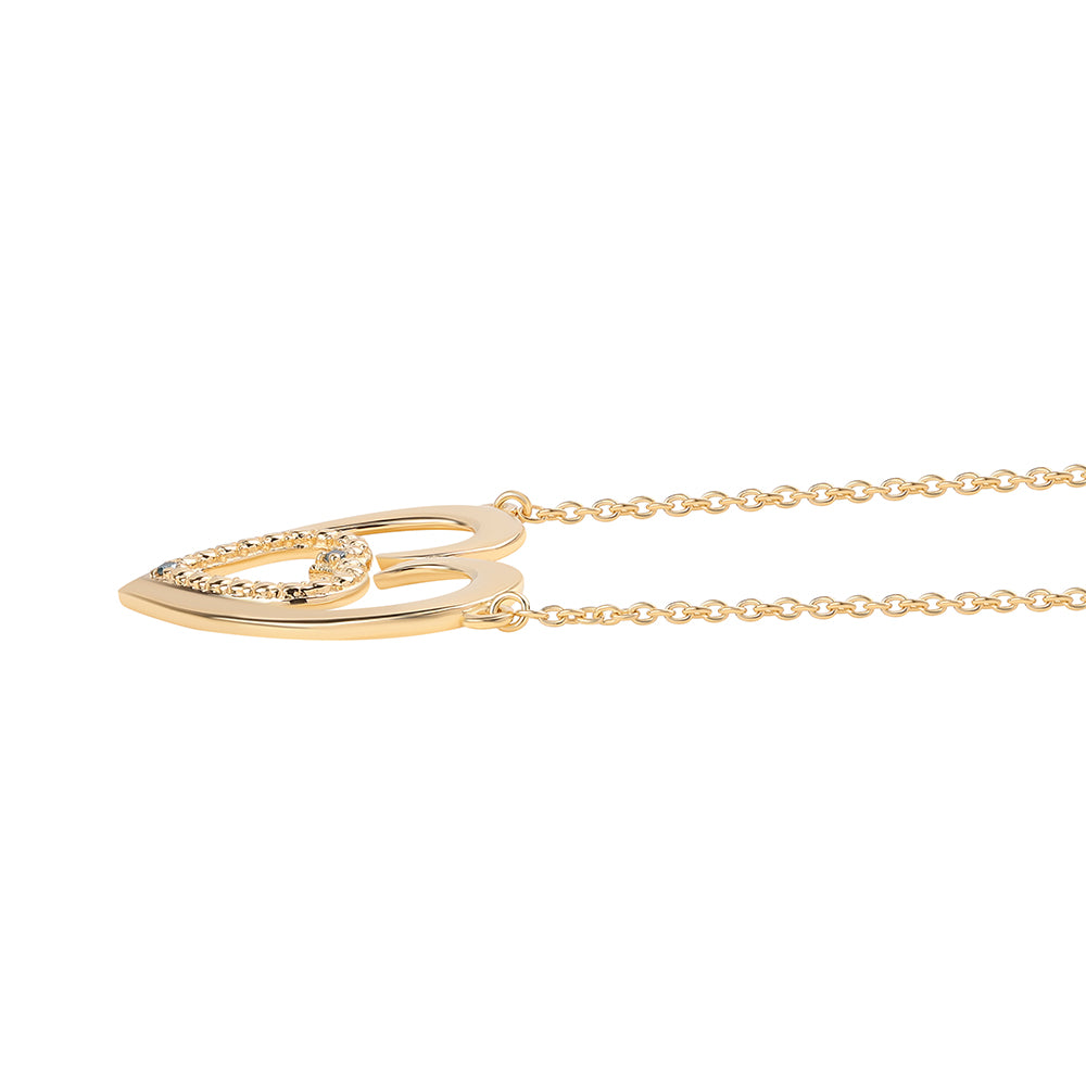 Colier din Argint 925 Placat cu Aur ( 3.7 grame ) cu Diamant Albastru 0.02 Carate 2 
