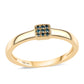 Inel din Argint 925 Placat cu Aur ( 1.76 grame ) cu Diamant Albastru 0.06 Carate