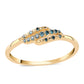 Inel din Argint 925 Placat cu Aur ( 1.5 grame ) cu Diamant Albastru 0.09 Carate