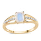 Inel din Argint 925 Placat cu Aur ( 2.03 grame ) cu Piatra Lunii Curcubeu Clasa ”AA” și Topaz Alb 1.38 Carate