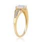Inel din Argint 925 Placat cu Aur ( 2.03 grame ) cu Piatra Lunii Curcubeu Clasa ”AA” și Topaz Alb 1.38 Carate