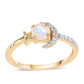 Inel din Argint 925 Placat cu Aur ( 1.7 grame ) cu Piatra Lunii Curcubeu Clasa ”AA” și Topaz Alb 0.83 Carate