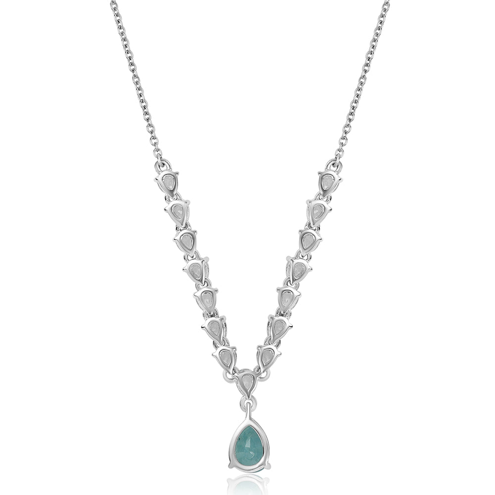 Colier din Argint 925 ( 4.44 grame ) cu Grandidierit și Topaz Alb 3.85 Carate 3 