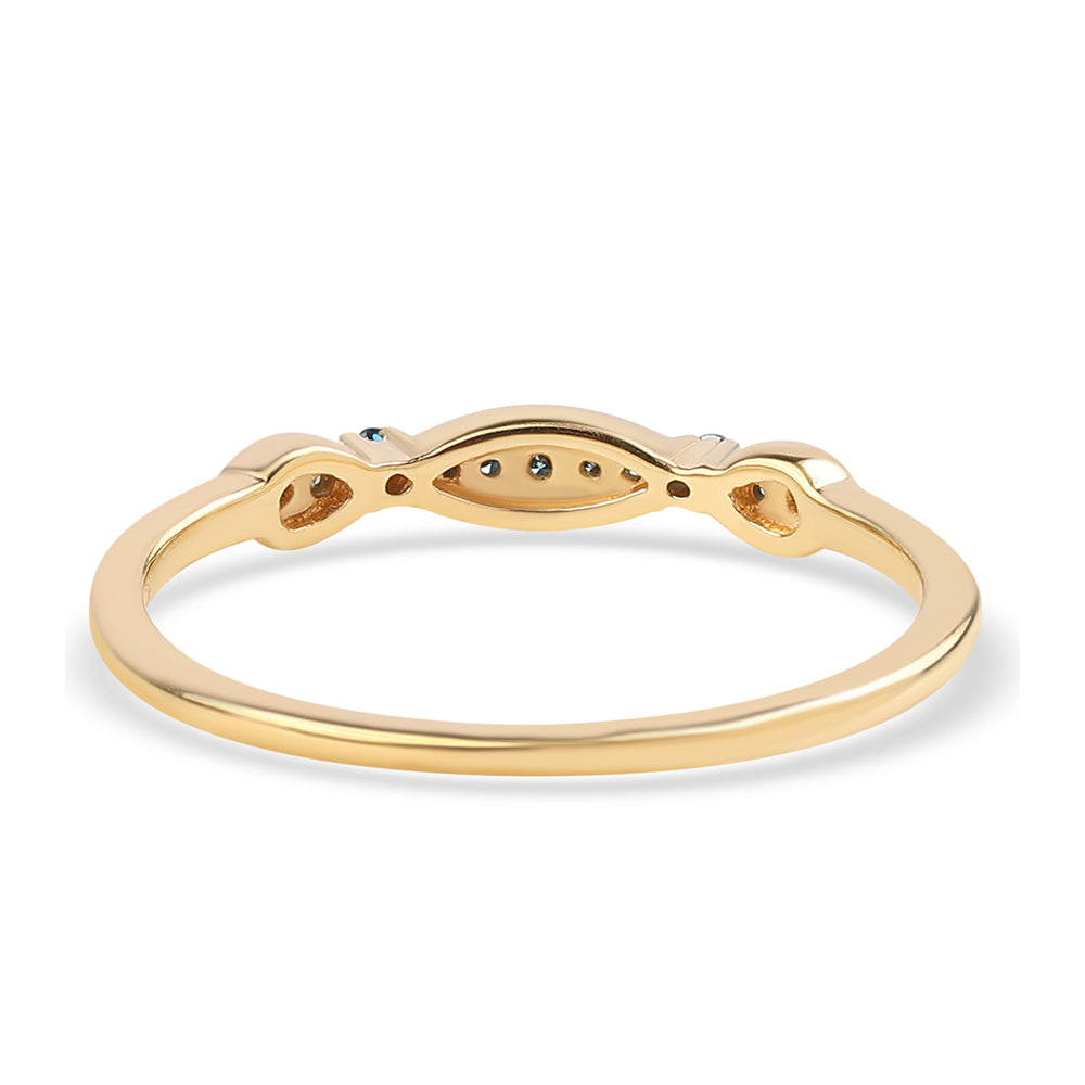 Inel din Argint 925 Placat cu Aur ( 1.13 grame ) cu Diamant Albastru 0.07 Carate