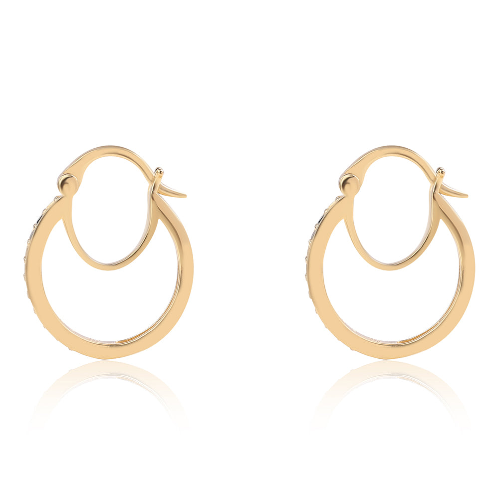 Cercei din Argint 925 Placat cu Aur ( 2.14 grame ) cu Diamant Albastru 0.2 Carate