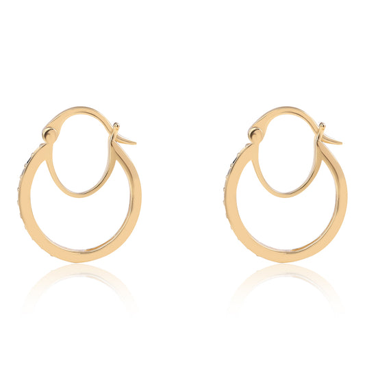 Cercei din Argint 925 Placat cu Aur ( 2.14 grame ) cu Diamant Albastru 0.2 Carate
